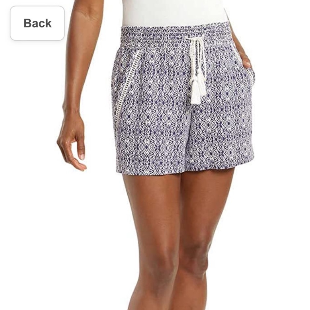 Patterned Linen Shorts